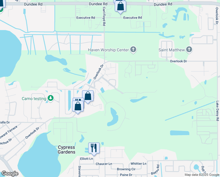 map of restaurants, bars, coffee shops, grocery stores, and more near 150 El Dorado Boulevard in Winter Haven
