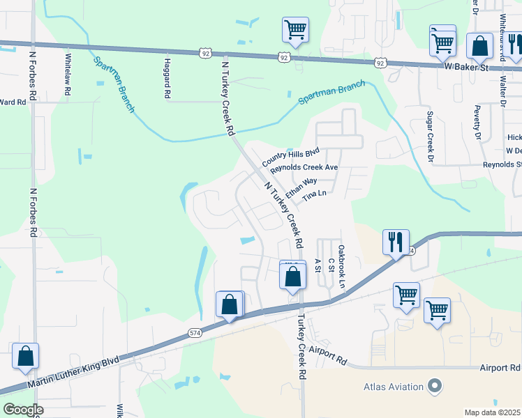 map of restaurants, bars, coffee shops, grocery stores, and more near 4607 Eastwind Drive in Plant City