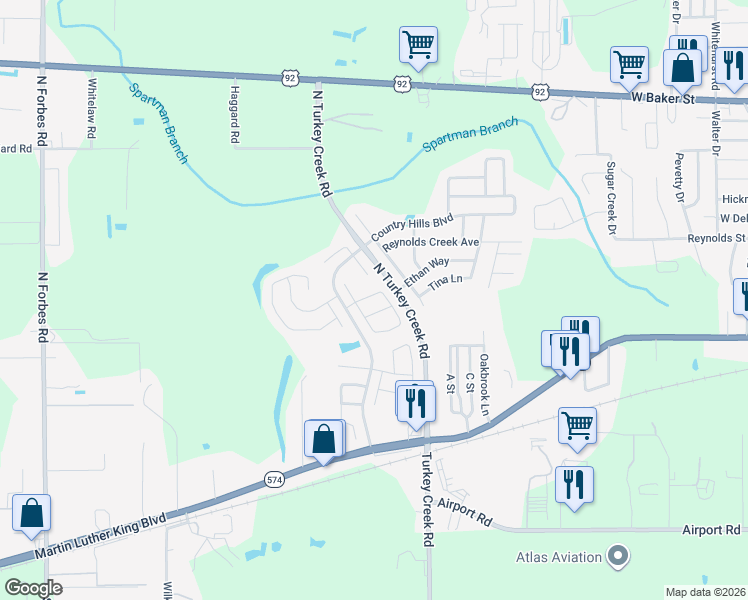 map of restaurants, bars, coffee shops, grocery stores, and more near 4611 Eastwind Drive in Plant City