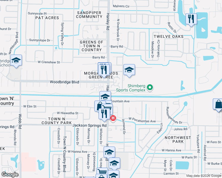 map of restaurants, bars, coffee shops, grocery stores, and more near 7001 Alturas Court in Tampa