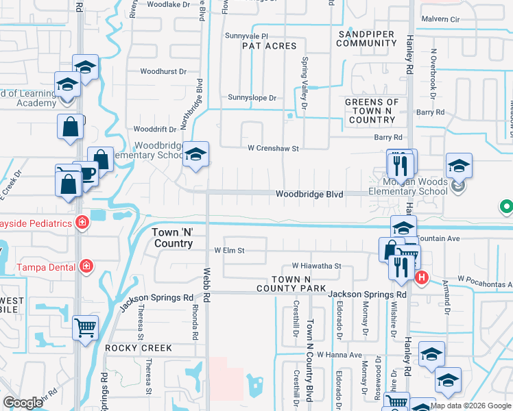 map of restaurants, bars, coffee shops, grocery stores, and more near 7003 Larimer Ct in Tampa