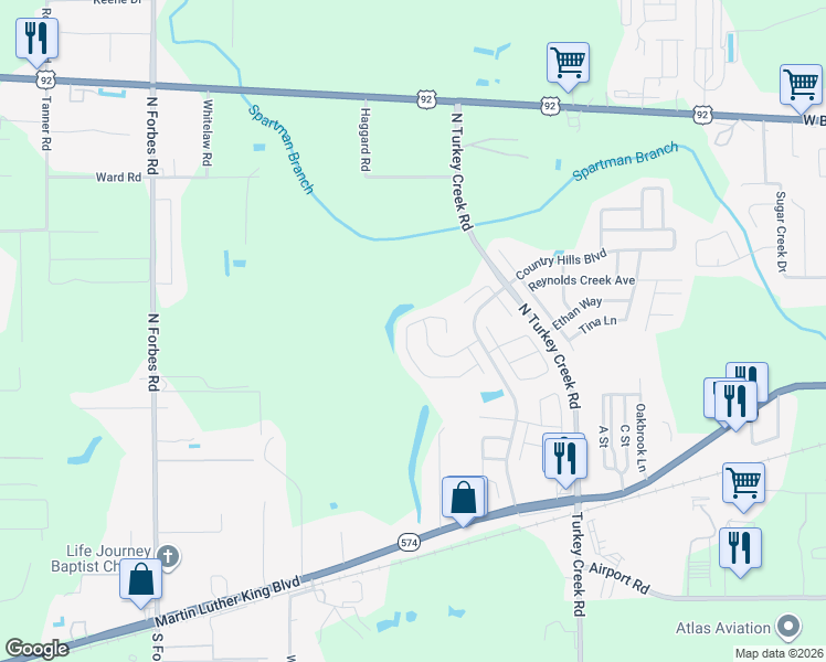 map of restaurants, bars, coffee shops, grocery stores, and more near 4710 North Dawnmeadow Court in Plant City