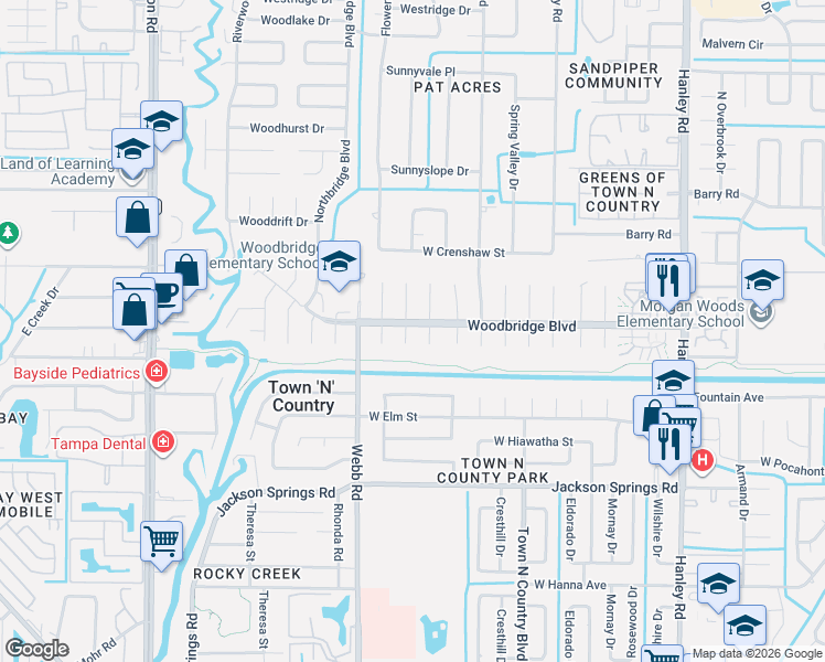 map of restaurants, bars, coffee shops, grocery stores, and more near 7006 Halifax Court in Tampa