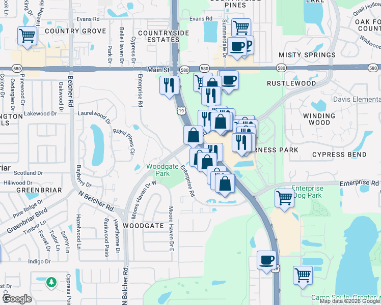 map of restaurants, bars, coffee shops, grocery stores, and more near 26508 U.S. 19 in Clearwater