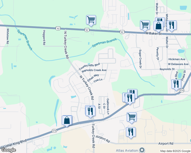 map of restaurants, bars, coffee shops, grocery stores, and more near 4505 Reynolds Creek Avenue in Plant City