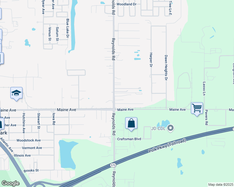 map of restaurants, bars, coffee shops, grocery stores, and more near 3405 Access Road in Lakeland