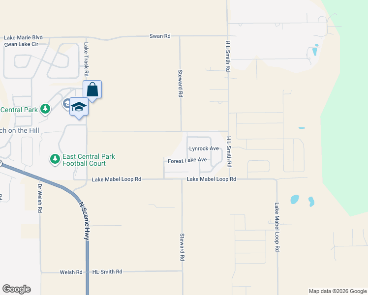 map of restaurants, bars, coffee shops, grocery stores, and more near 3825 Spring Creek Road in Dundee