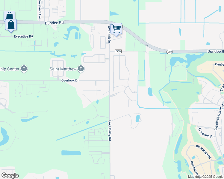 map of restaurants, bars, coffee shops, grocery stores, and more near 3013 Whispering Trails Drive in Winter Haven