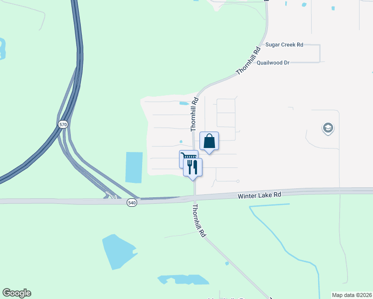 map of restaurants, bars, coffee shops, grocery stores, and more near 605 Wolf Run in Winter Haven