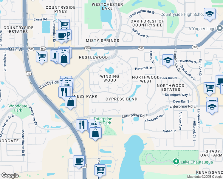 map of restaurants, bars, coffee shops, grocery stores, and more near 2709 Sand Hollow Court in Clearwater