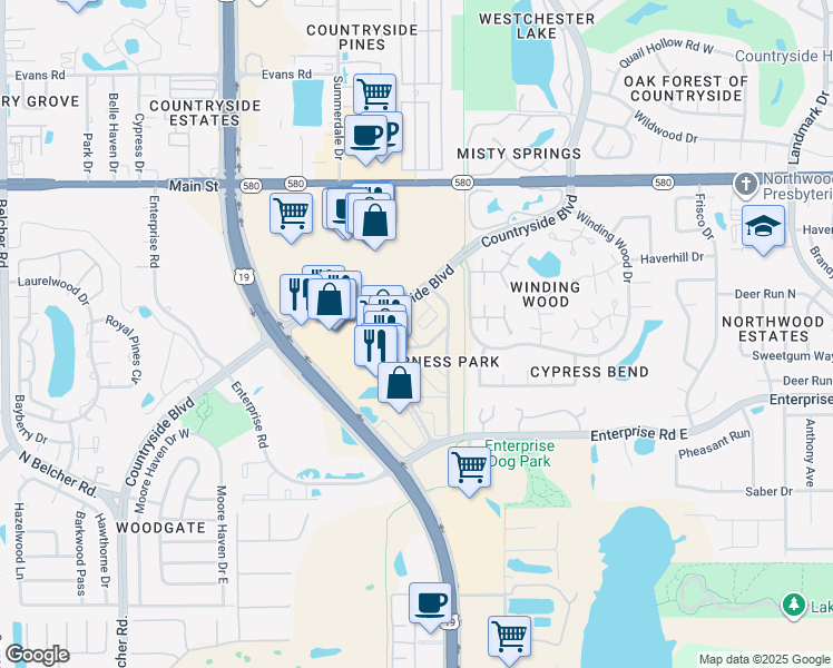 map of restaurants, bars, coffee shops, grocery stores, and more near 6 Village Drive in Clearwater