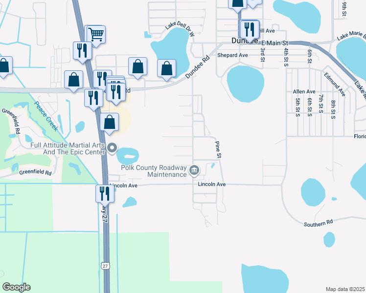 map of restaurants, bars, coffee shops, grocery stores, and more near 207 Elinor Avenue in Dundee