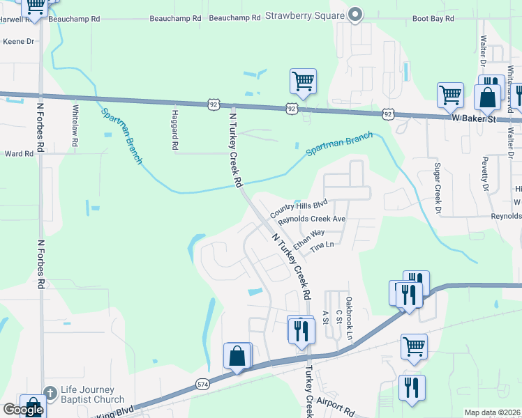 map of restaurants, bars, coffee shops, grocery stores, and more near 418 Abigail Road in Plant City