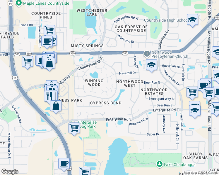 map of restaurants, bars, coffee shops, grocery stores, and more near 2754 Sand Hollow Court in Clearwater
