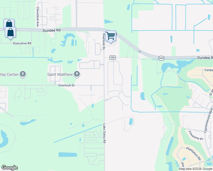 map of restaurants, bars, coffee shops, grocery stores, and more near 2973 Whispering Trails Drive in Winter Haven