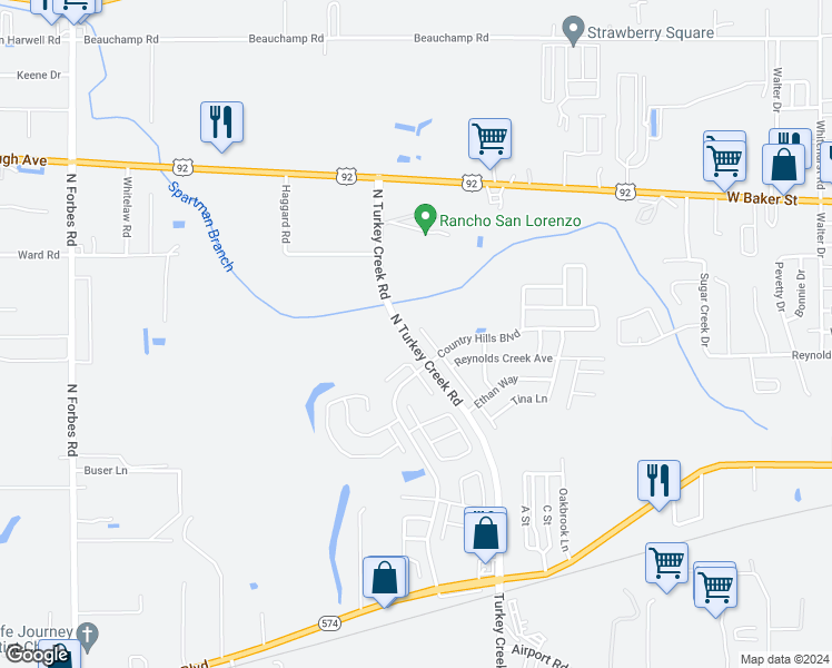 map of restaurants, bars, coffee shops, grocery stores, and more near 417 Abigail Road in Plant City