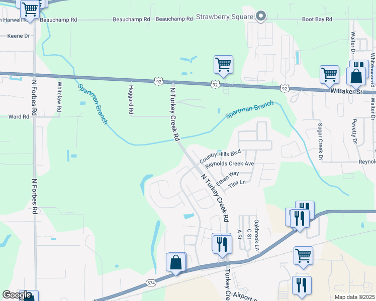 map of restaurants, bars, coffee shops, grocery stores, and more near 419 Abigail Road in Plant City