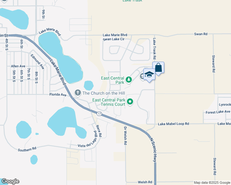 map of restaurants, bars, coffee shops, grocery stores, and more near 519 Ridges Drive in Dundee