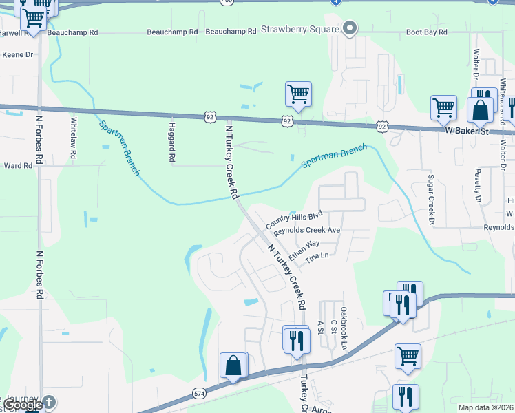map of restaurants, bars, coffee shops, grocery stores, and more near 420 Abigail Road in Plant City