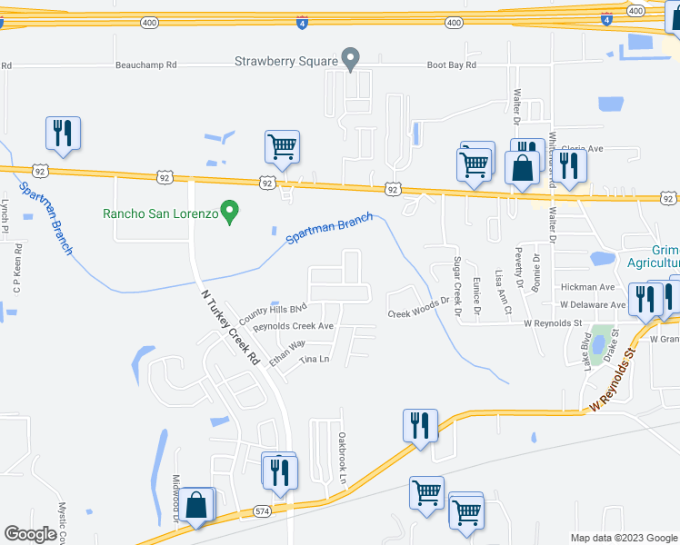 map of restaurants, bars, coffee shops, grocery stores, and more near 536 Scarlet Maple Court in Plant City