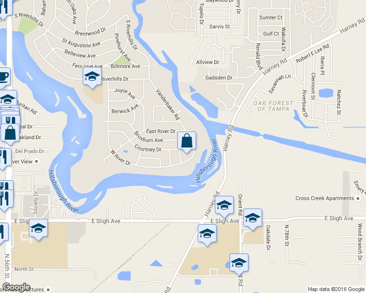 map of restaurants, bars, coffee shops, grocery stores, and more near 529 Broxburn Avenue in Tampa