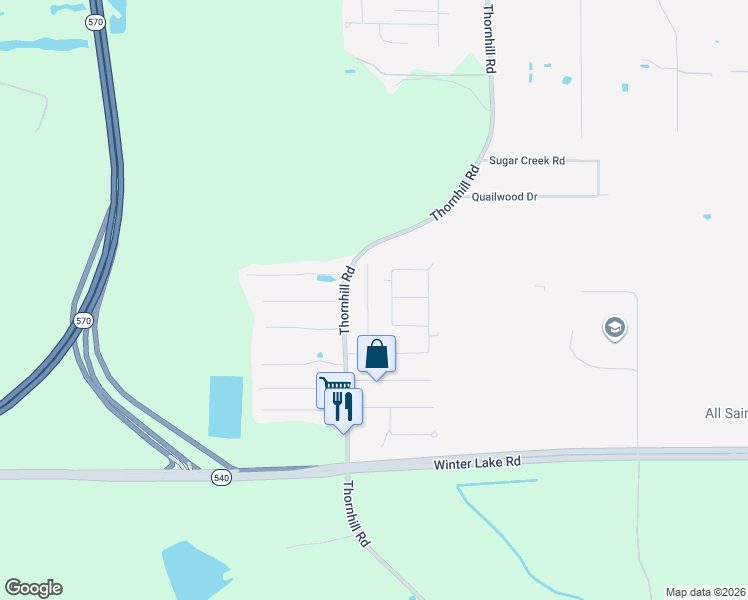 map of restaurants, bars, coffee shops, grocery stores, and more near 219 Grove Ridge Drive in Winter Haven