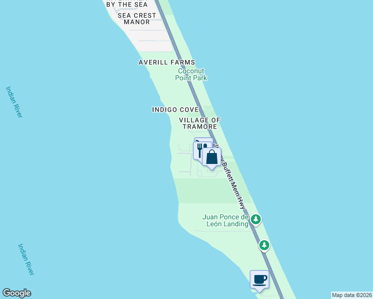 map of restaurants, bars, coffee shops, grocery stores, and more near 3 Glengarry Avenue in Melbourne Beach