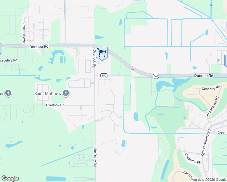 map of restaurants, bars, coffee shops, grocery stores, and more near 2761 Whispering Trails Drive in Winter Haven