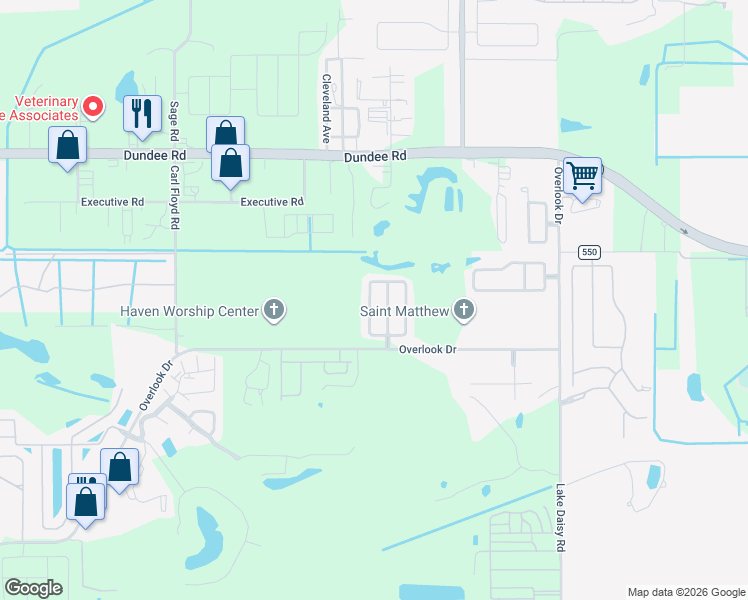 map of restaurants, bars, coffee shops, grocery stores, and more near 1861 Emily Drive in Winter Haven