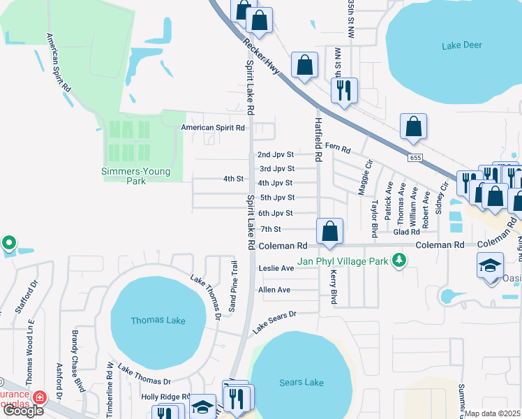 map of restaurants, bars, coffee shops, grocery stores, and more near 127 6th Jpv Street in Winter Haven