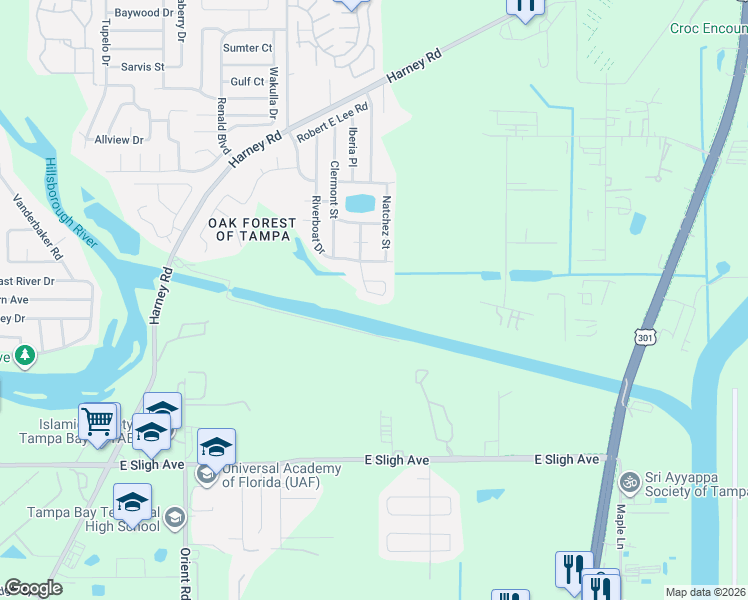 map of restaurants, bars, coffee shops, grocery stores, and more near 8132 Tom Sawyer Dr in Tampa