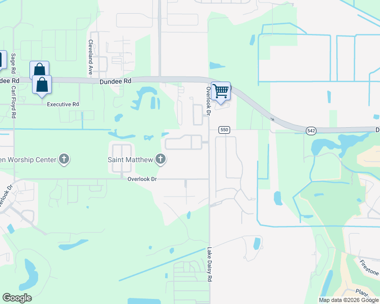 map of restaurants, bars, coffee shops, grocery stores, and more near 574 Cody Caleb Drive in Winter Haven