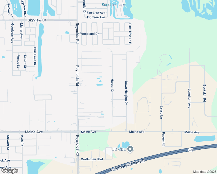 map of restaurants, bars, coffee shops, grocery stores, and more near 2211 Christy Lane in Lakeland