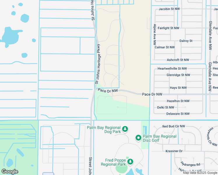 map of restaurants, bars, coffee shops, grocery stores, and more near 808 Gillmar Avenue Northwest in Palm Bay