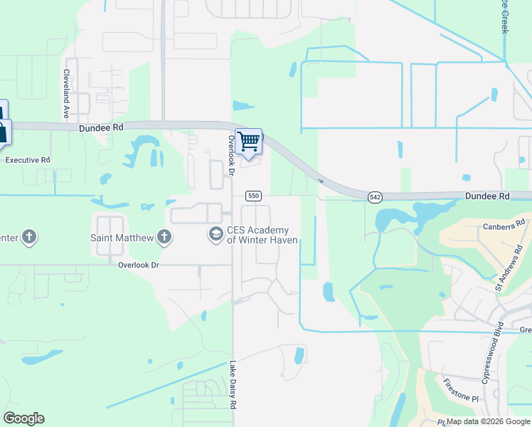 map of restaurants, bars, coffee shops, grocery stores, and more near 2793 Whispering Trails Drive in Winter Haven