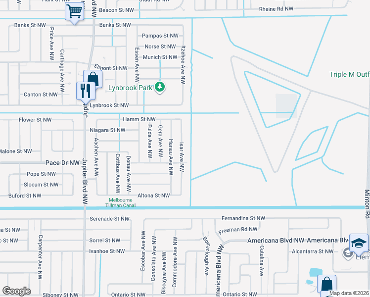 map of restaurants, bars, coffee shops, grocery stores, and more near in Melbourne