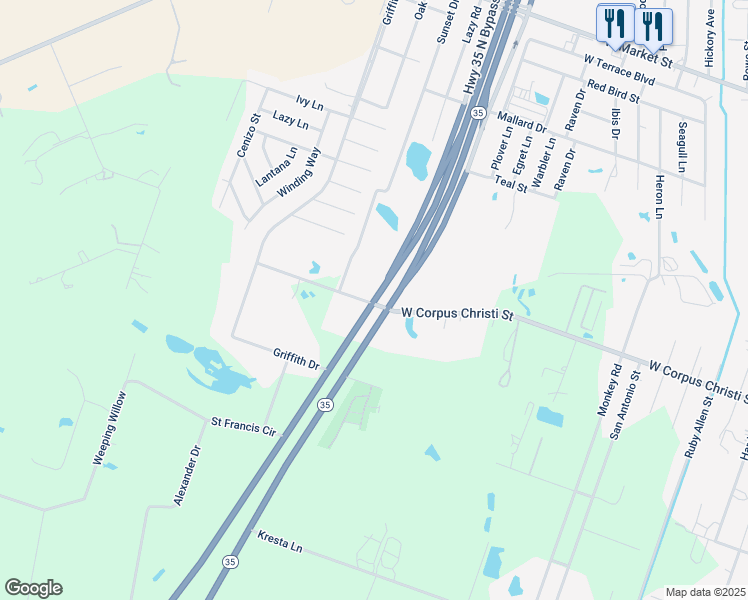map of restaurants, bars, coffee shops, grocery stores, and more near 1406 West Corpus Christi Street in Rockport
