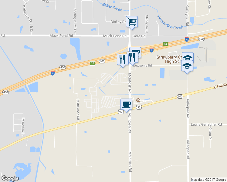 map of restaurants, bars, coffee shops, grocery stores, and more near 4524 McIntosh Road in Dover