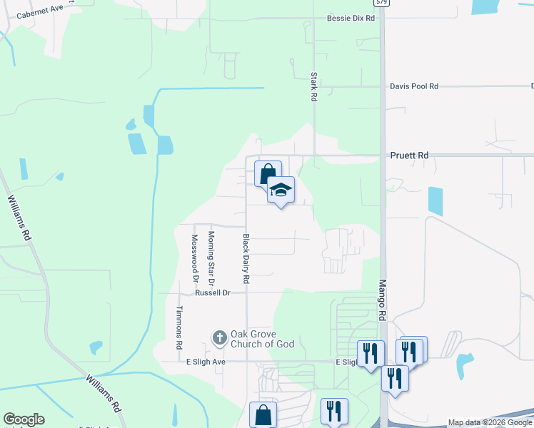 map of restaurants, bars, coffee shops, grocery stores, and more near 11313 Broadview Road in Seffner
