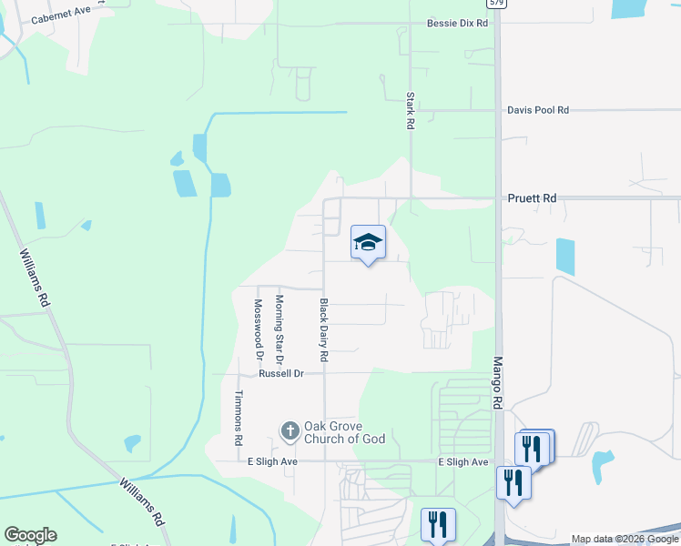 map of restaurants, bars, coffee shops, grocery stores, and more near 11313 Broadview Road in Seffner