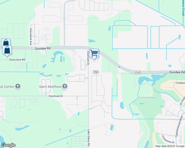 map of restaurants, bars, coffee shops, grocery stores, and more near 2837 Whispering Trails Drive in Winter Haven