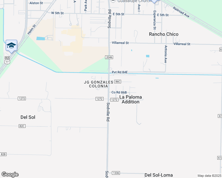 map of restaurants, bars, coffee shops, grocery stores, and more near 7642 Sodville Road in Sinton