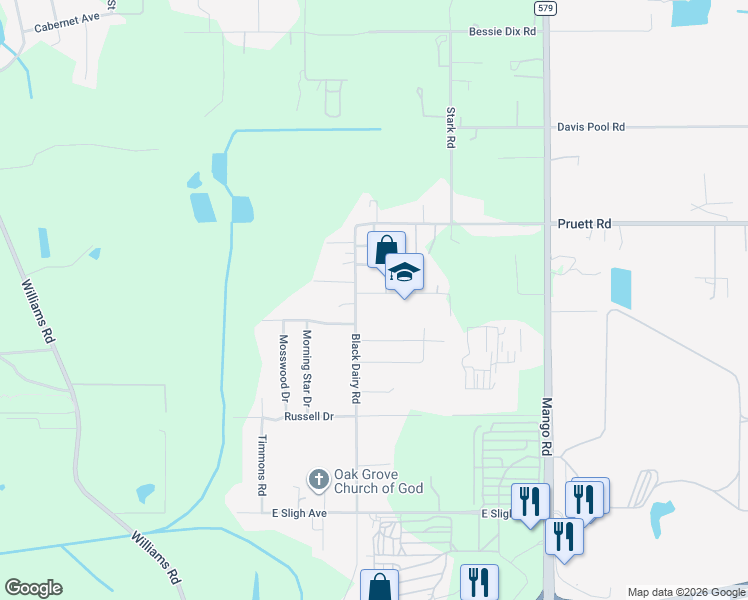 map of restaurants, bars, coffee shops, grocery stores, and more near 11305 Broadview Road in Seffner