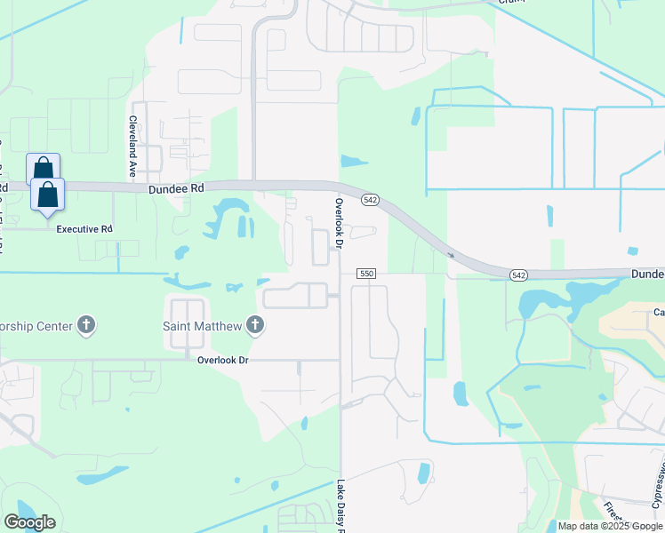 map of restaurants, bars, coffee shops, grocery stores, and more near 716 Overlook Grove Drive in Winter Haven