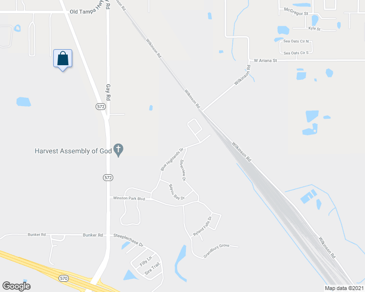 map of restaurants, bars, coffee shops, grocery stores, and more near 2026 Blue Highlands Drive in Lakeland