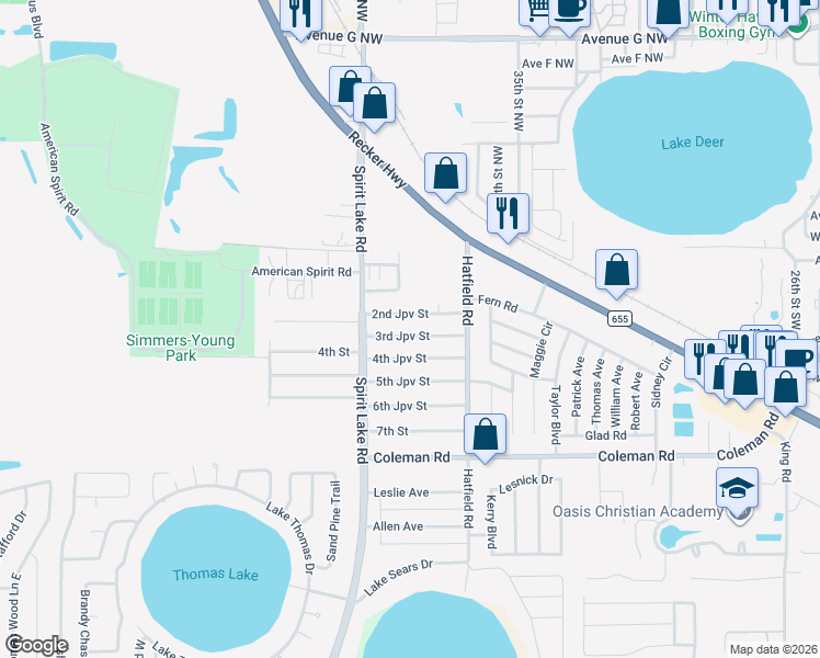 map of restaurants, bars, coffee shops, grocery stores, and more near 117 3rd Jpv Street in Winter Haven