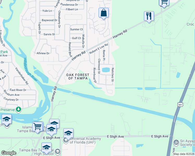 map of restaurants, bars, coffee shops, grocery stores, and more near 8210 Clermont Street in Tampa
