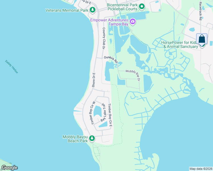 map of restaurants, bars, coffee shops, grocery stores, and more near 435 Country Club Drive in Oldsmar