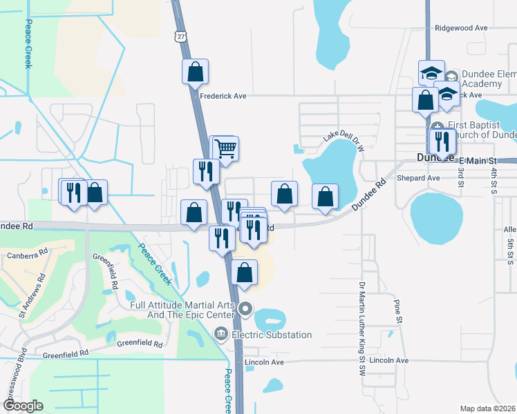 map of restaurants, bars, coffee shops, grocery stores, and more near 622 Lemon Street in Dundee