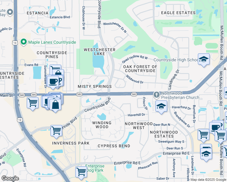 map of restaurants, bars, coffee shops, grocery stores, and more near in Clearwater